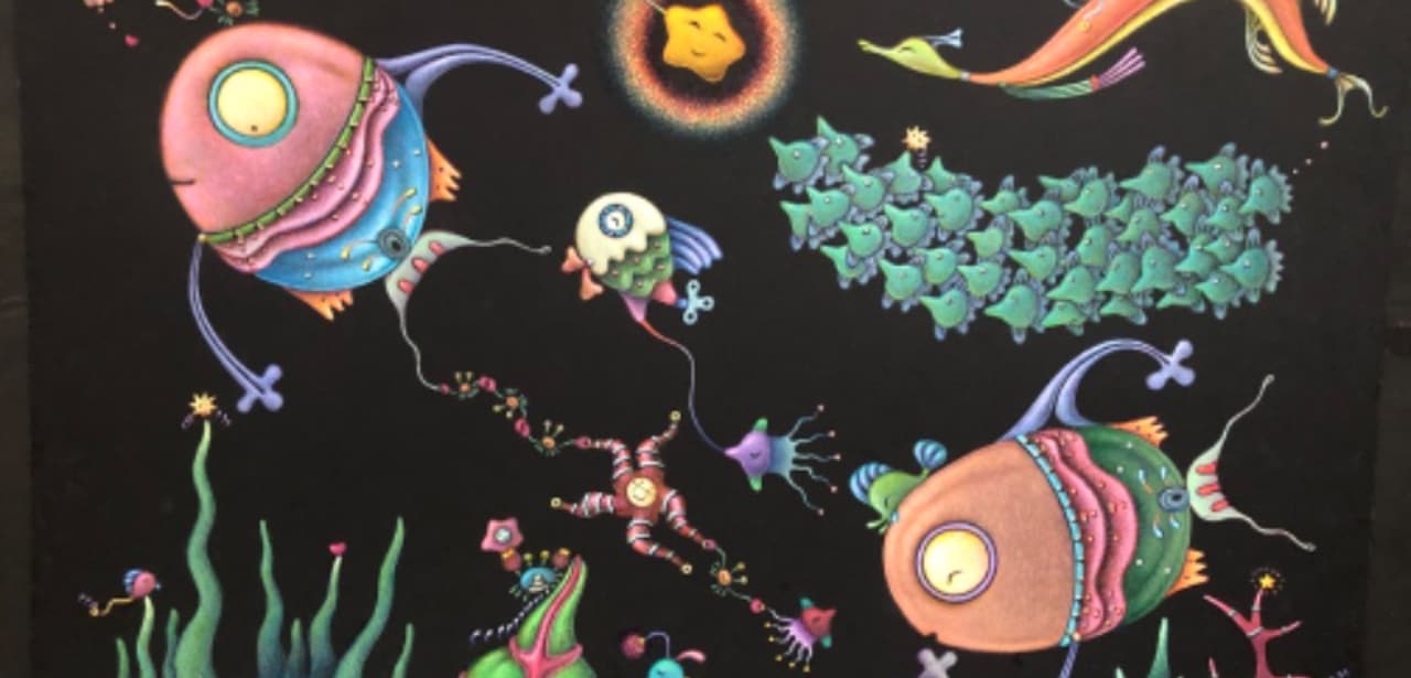 太*郎様 「 あの人が笑顔でいられるように 」｜絵画 原画 抽象画 動物画 ドロ 原太一展 ～A Journey through the Masterpieces～｜日動画廊
